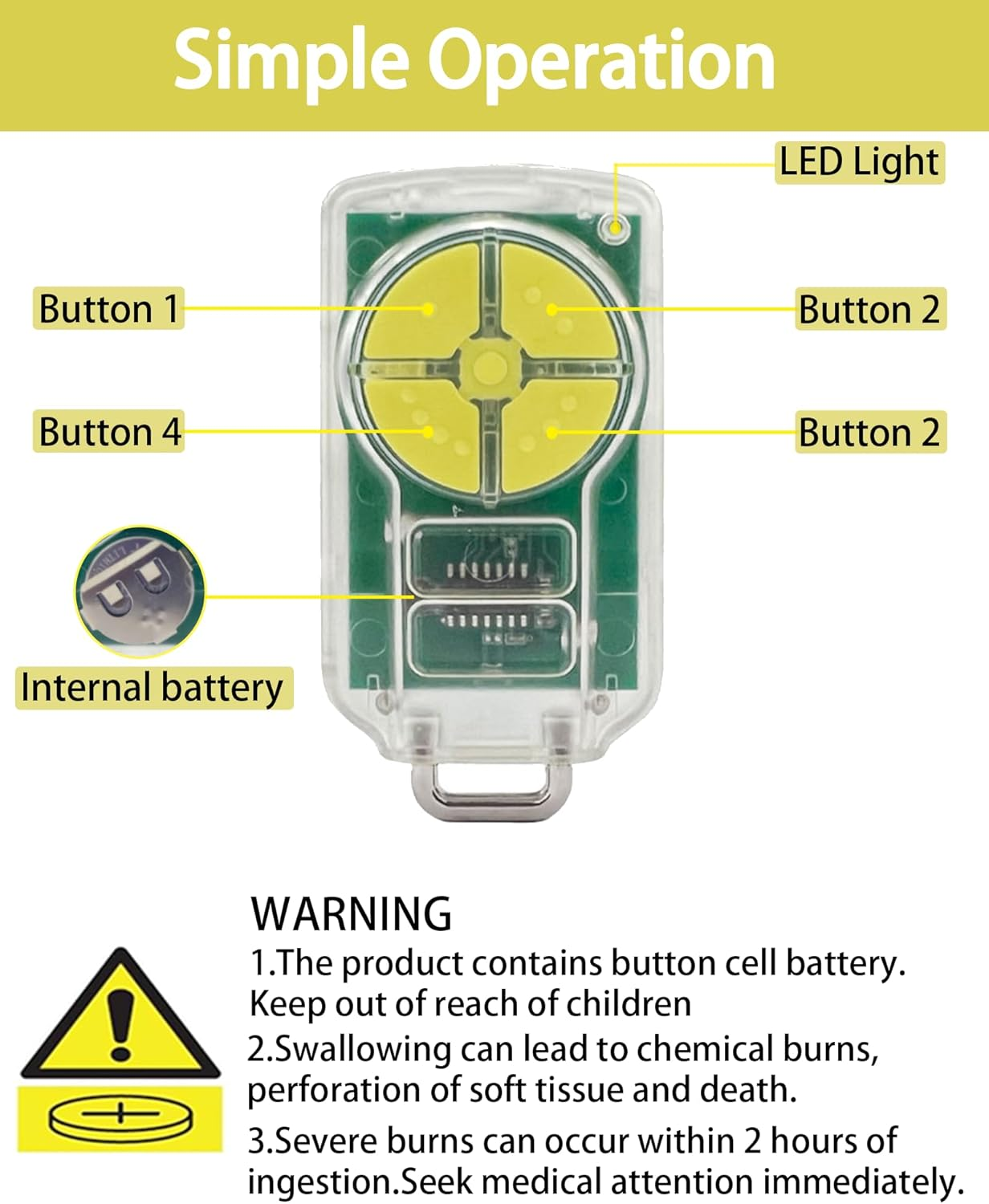 Garage Door Remote Compatible with ATA PTX-5 PTX-5V1 Ptx-5V2,For DCB-05 Gdo-6V3 Gdo-6V4 GDO-7V2 GDO 7V3 Gdo-8V3 Gdo-9V3 Gdo-10V1 Gdo-11V1 Garage Remote,433.92Mhz 4-Button Remote image number 6