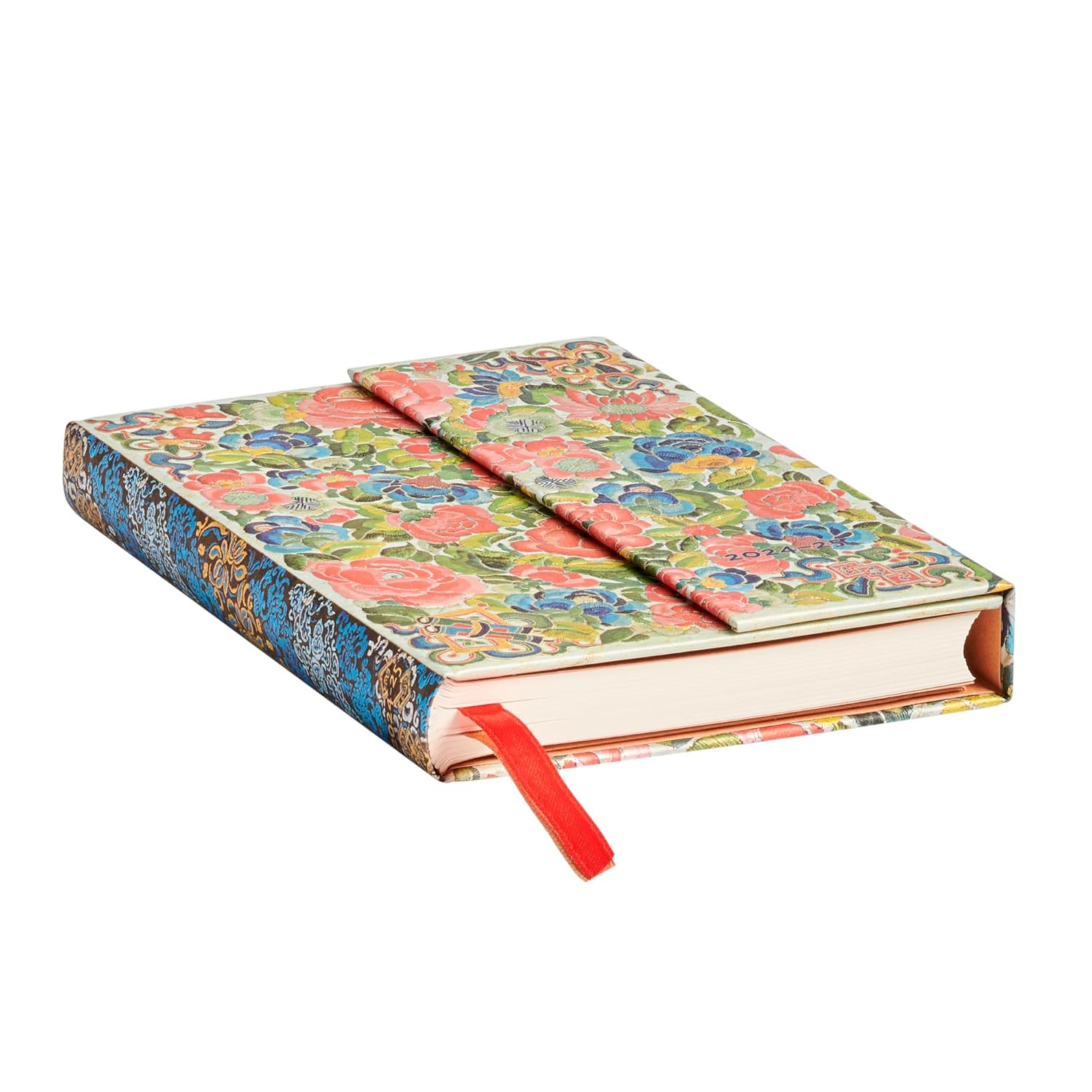 Pear Garden (Peking Opera Embroidery) Mini 18-Month Horizontal Hardback Dayplanner 2025 (Wrap Closure) image number 2