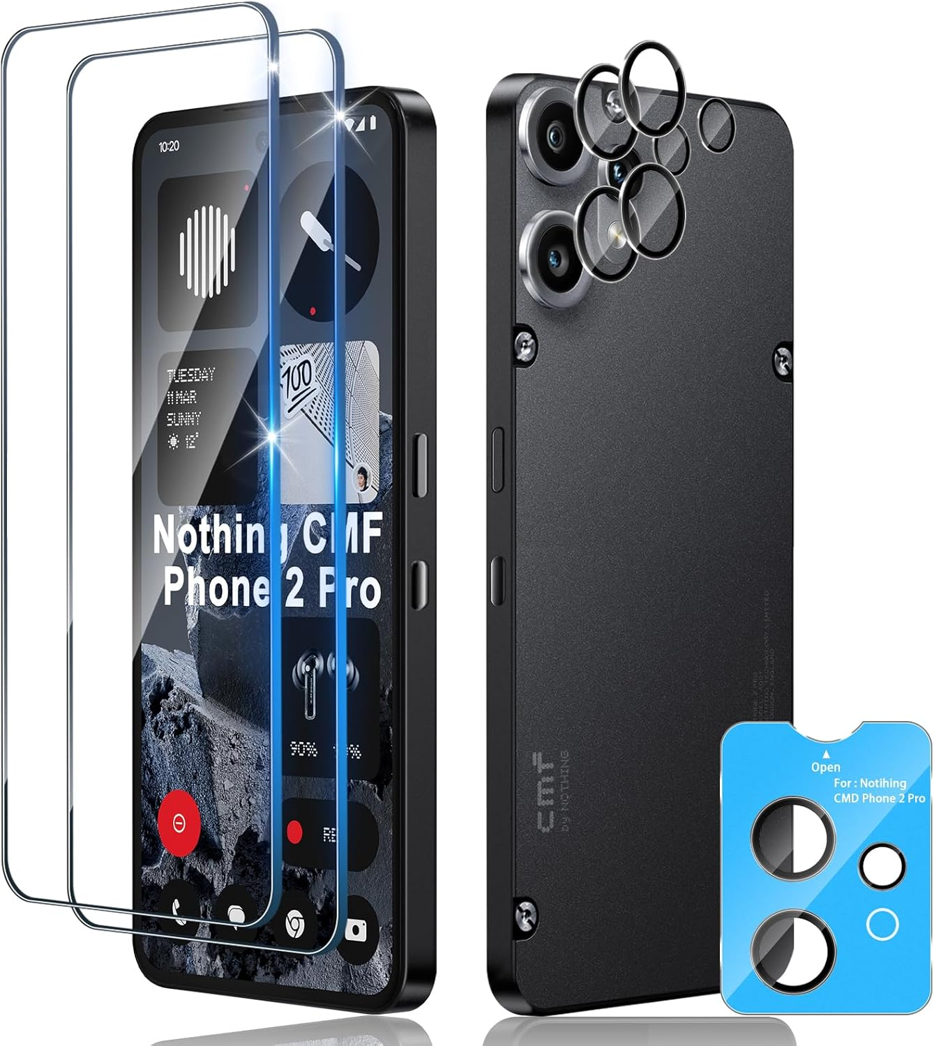 Xunzii Screen Protector for Nothing CMF Phone 2 Pro for Tempered Glass with Camera Protection [2+2 Pieces], 0.33 Mm Ultra Clear Film, 9H Hardness Screen Protector, Anti-Scratch Protective Glass image number 3