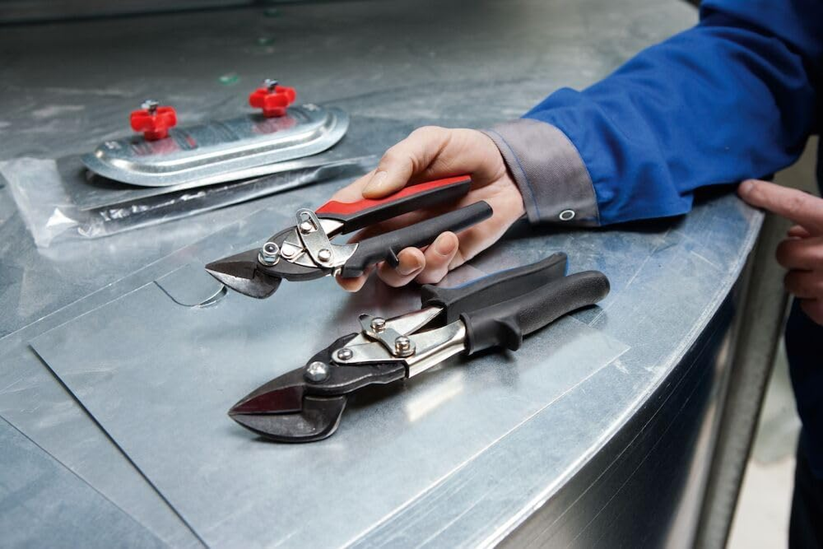 ERDI Ideal-Blechschere, Sehr Klein Mit 2-Komponenten-Griff Links 180 Mm