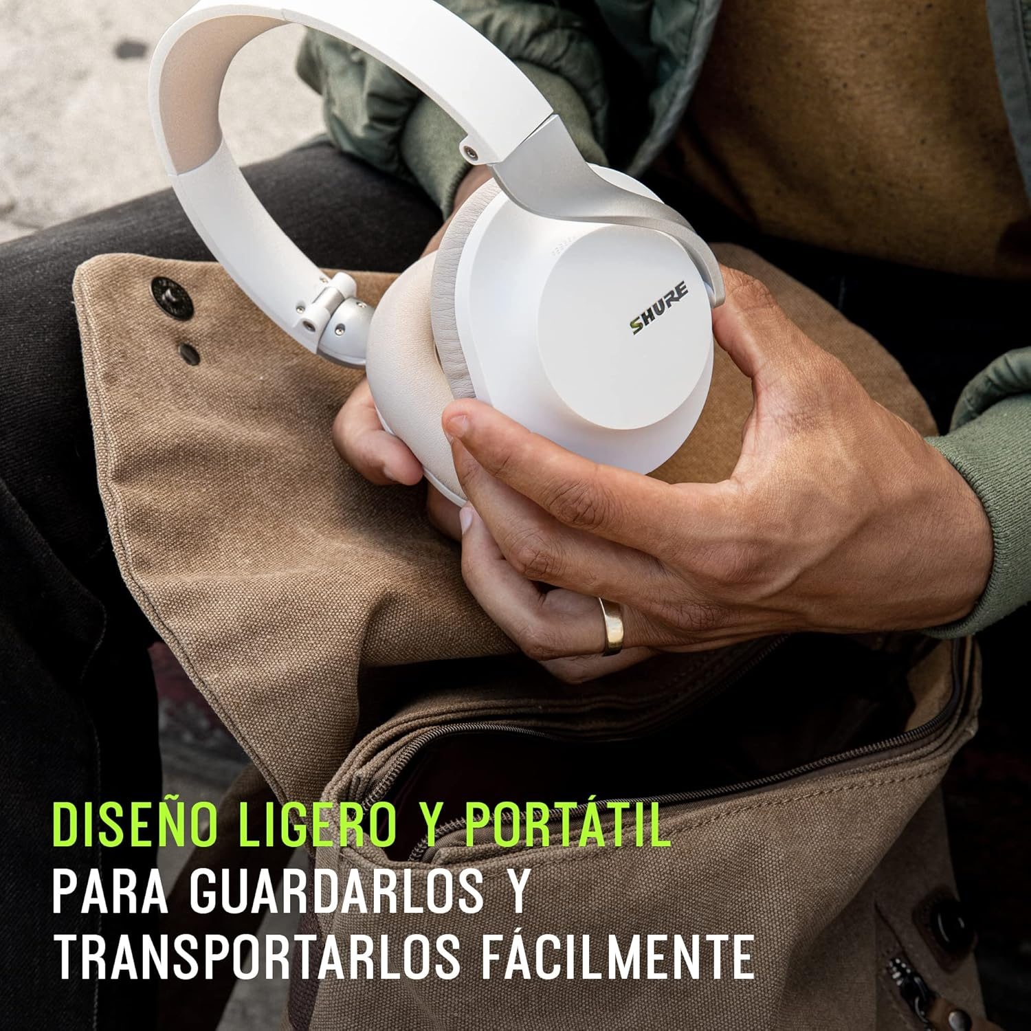 Shure AONIC 40 Bluetooth Headphones with Noise Canelling and Microphone, Studio Quality Sound, 25 Hours Battery Life, Fingertip Controls - Compatible with Iphone & Android - Black - White image number 7