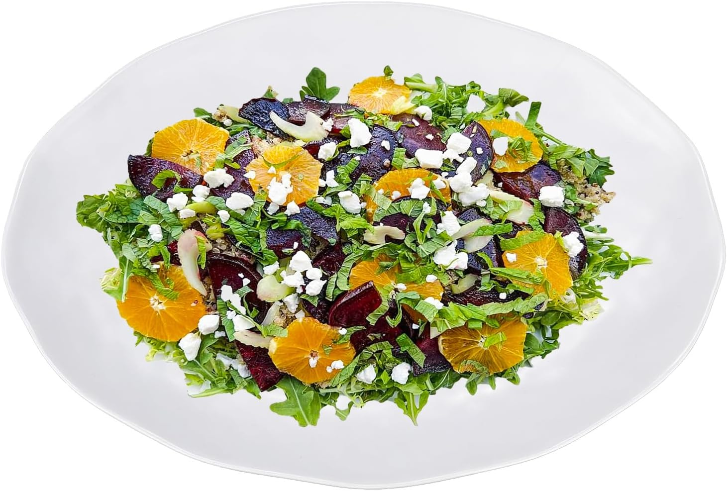 Yalin Rectangle Large Serving Platter, 17 Inch Melamine Serving Tray, Great for Restaurant, Steak, Salad and Everyday, Set of 2 White Dinner Plates (Rectangle) (Oval)