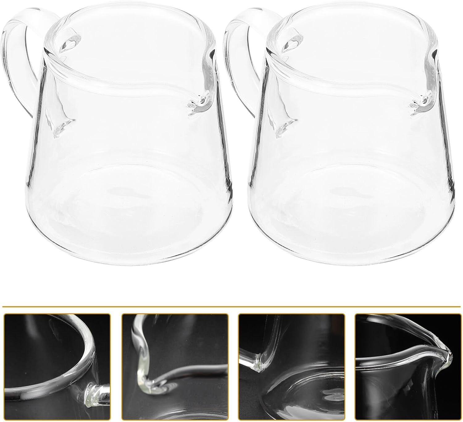 TINEASUR Glass Coffee Milk Cups 120Ml Small Glassware for Home Kitchen Dining 2Pcs Portable Beverage Cups Suitable for Coffee, Juice, Milk Tea image number 6