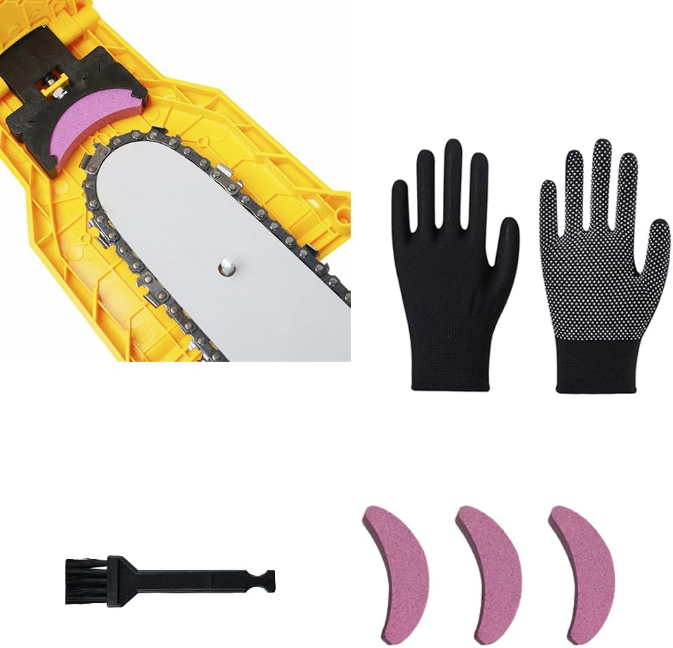 Universal Chainsaw Teeth Sharpener, Fast Chainsaw Sharpener, Chain Saw Blade Sharpener Sharpening Tools,Universal Fast-Sharpening Stone Grinder Tools for 14/16/18/20 Inch Two Holes Chain Saw Bar image number 2