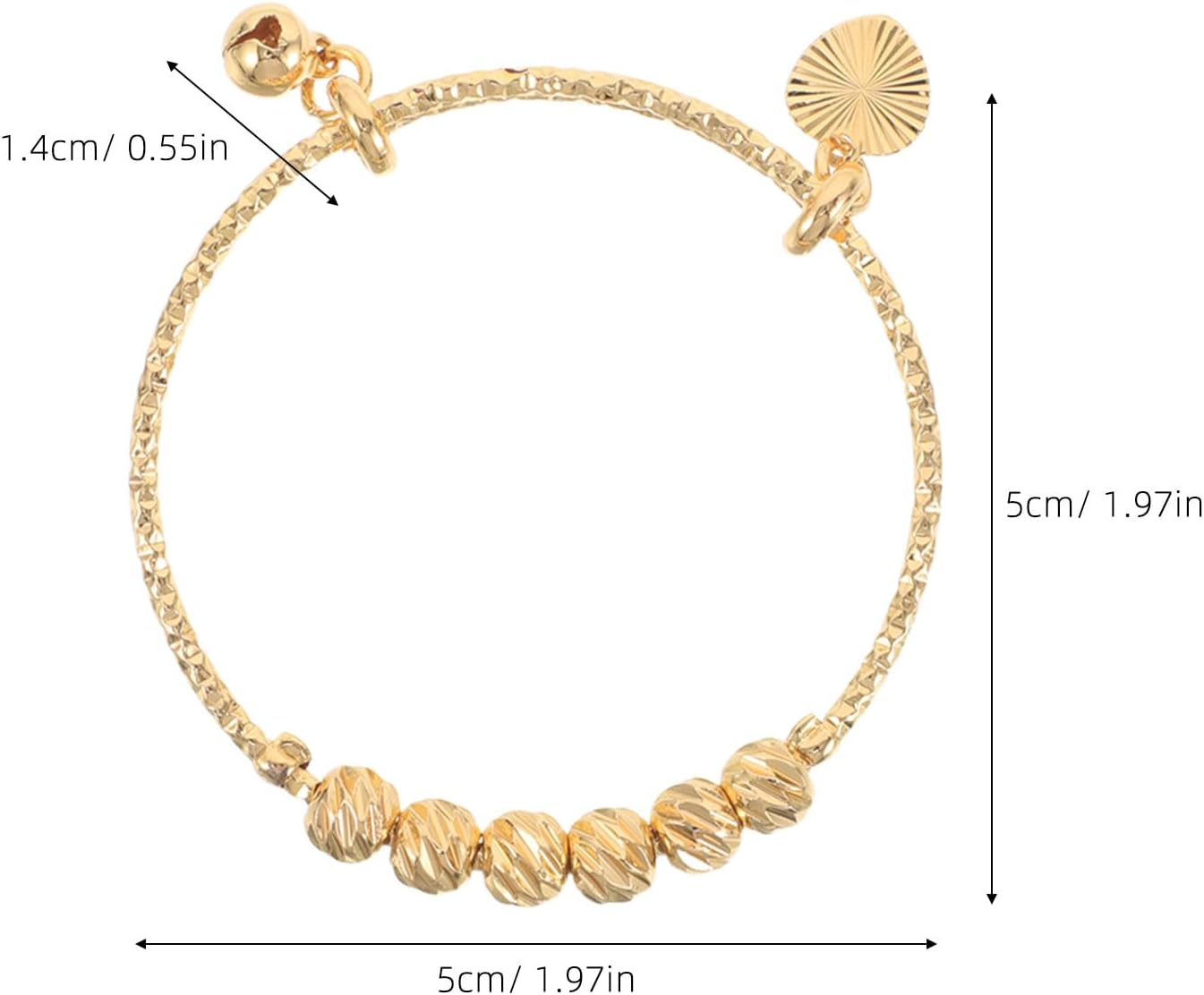 BESPORTBLE 2Pcs Baby Jewelry: Adjustable Baby Bangle Bracelet/Anklet for Infant Girls and Boys - Golden Plated Bangle for Birthday New Year - Infant Jewelry image number 1