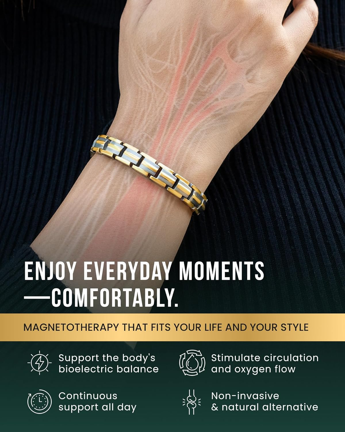 Magnetrx&reg; Women'S Ultra Strength Magnetic Bracelet - Titanium Magnetic Bracelets for Women - Adjustable Length with Sizing Tool image number 5