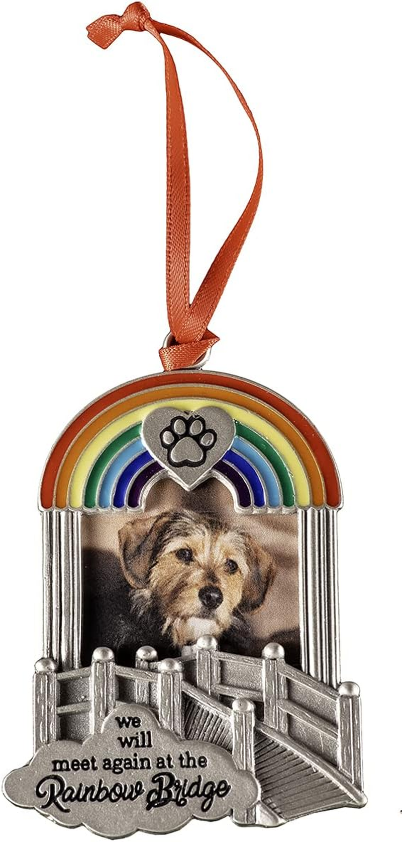Rainbow Bridge Pet Memorial Photo Ornament, Memorial Christmas Ornament for Dogs or Cats, by Abbey & CA Gift image number 1