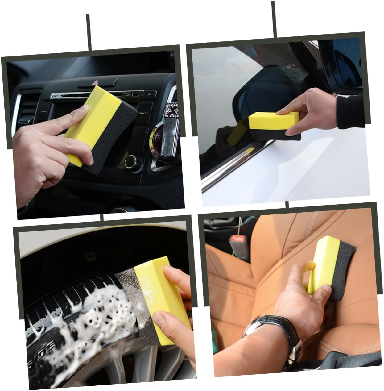 CONGARTENO Car Wash Sponge Block Cleaning Sponge for Vehicle Gaps and Corners Soft Resilient Car Cleaning Block with Powerful Scrubbing Surface and Strong Water Absorption for Safe Paint Care image number 5