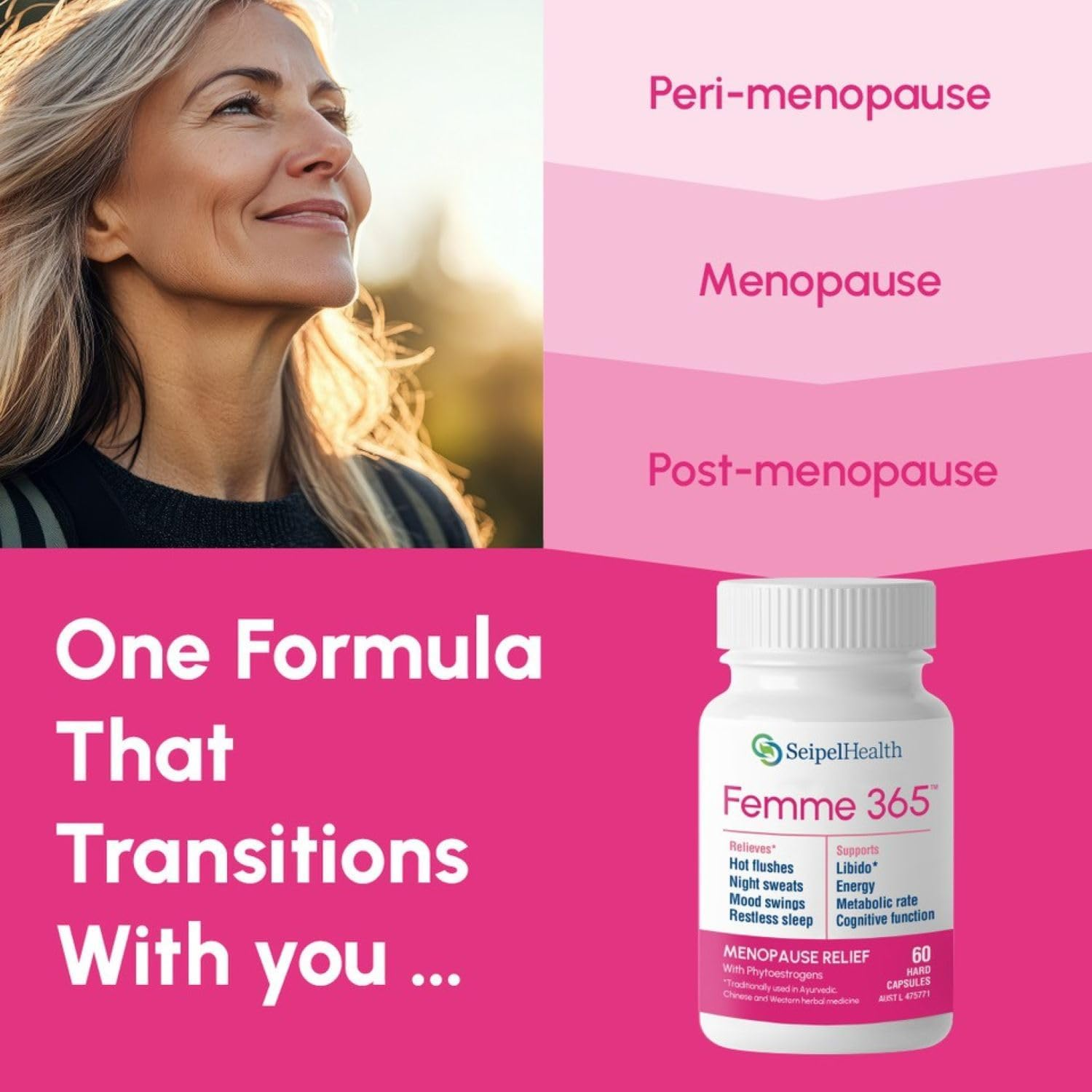 Femme 365 Botanical Capsules for Women, Daily Herbal Blend Inspired by Ayurvedic, Chinese and Western Traditions, 60 Capsules