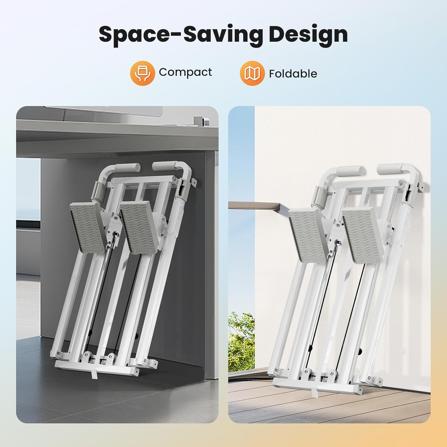 Foldable Stair Stepper Machine with Handles, Adjustable Resistance Stepper for Home Cardio, Low Impact Workout Equipment for Legs, Glutes & Weight Loss, Compact Stepping Machine, Easy Assembly White image number 1