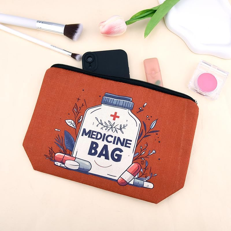 Medical Bag Organizer Pouches Nurse Practitioner Gifts Bag Drug Pill Organizer Physician Assistant Pharmacy Student Patients Travel Makeup Bag Doctor of Nursing Practice Graduation Gifts Pouch Bags - Elastic Silicone Cable Straps Cord Organizer image number 3