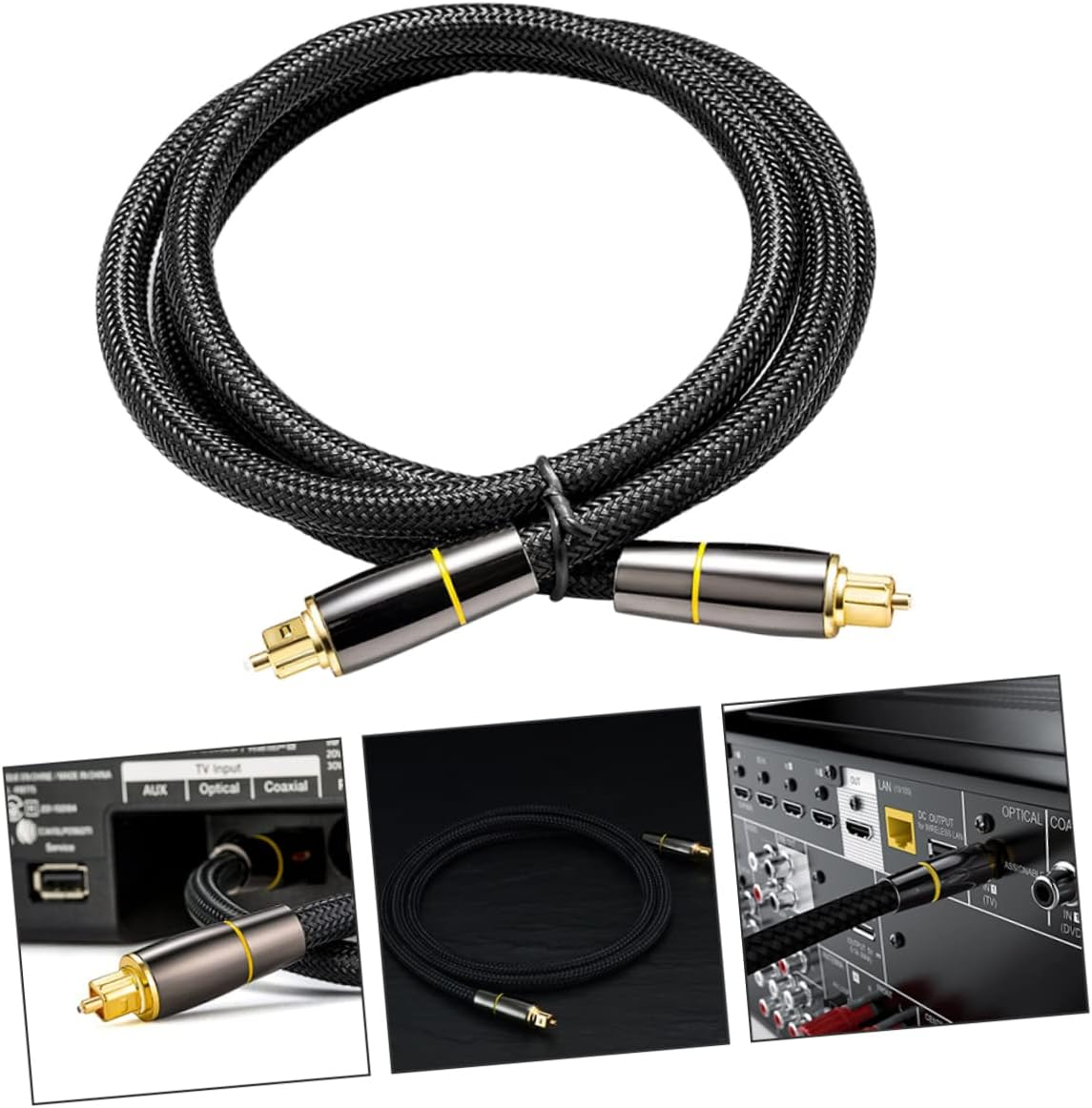 MERRYHAPY Optical Audio Cable Male to Male Replacement Cord for Sound Bar Ensuring and Stable Audio Output Soft and Flexible Design for Home Theatre and Tv Use