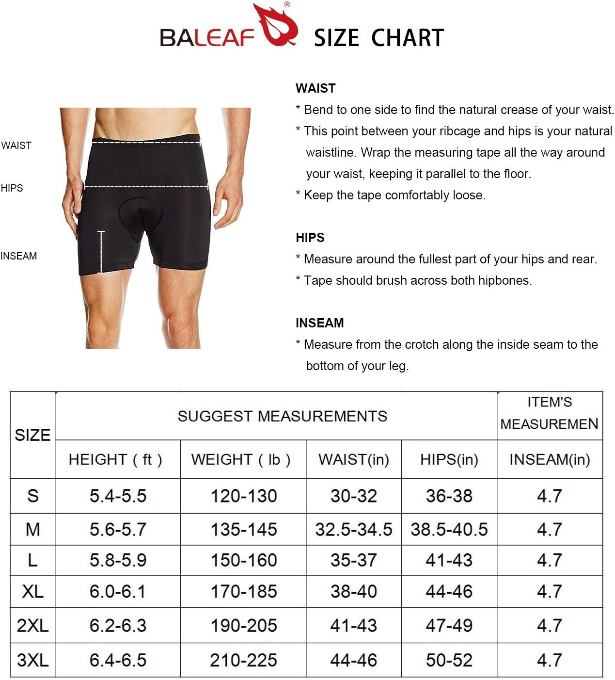 Baleaf Men'S Cycling Underwear 3D Padded Bike Shorts with Padding Road Biking MTB Liner Bicycle Gear Accessories image number 1