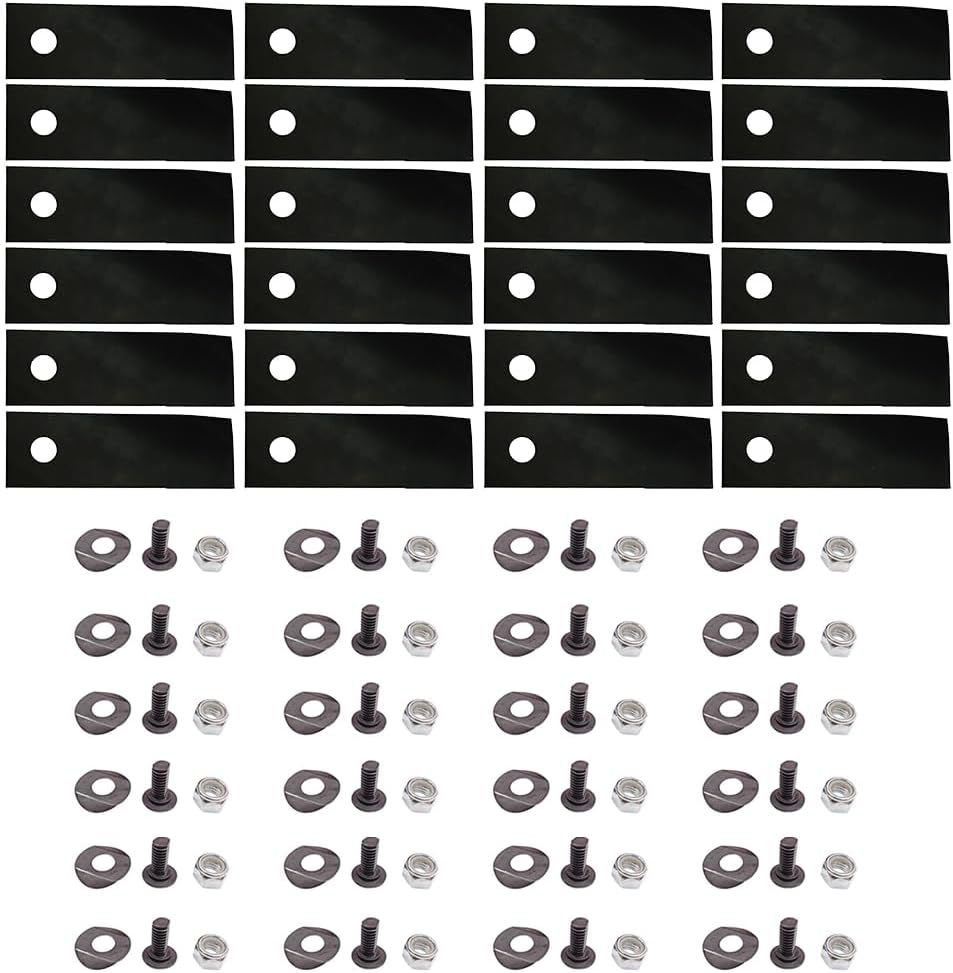 4Pcs Blades & Bolts for 18" & 20" Rover Rear Catcher Lawn Mowers A01118K A00672K for Stihl 6105 183 6070 Catcher Lawn Mowers image number 2