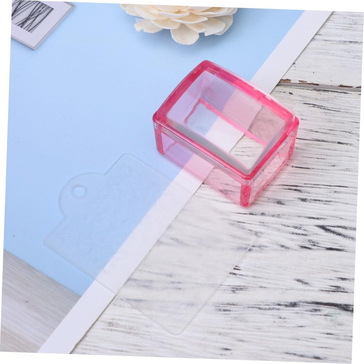 ELAYARD Silicone Nail Stamper Kit for Diy Manicure Red Rectangle Nail Art Stamping Tool for Home and Salon Use image number 2