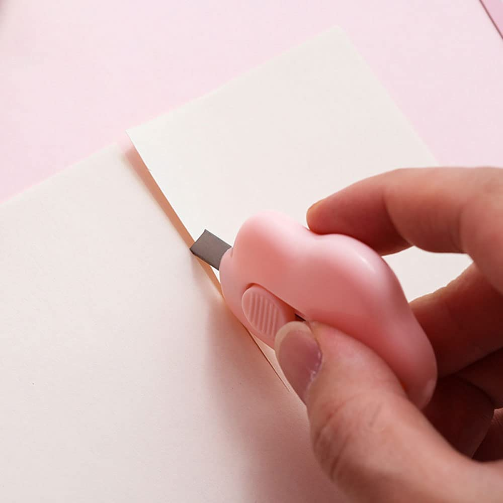 3Pcs Mini Box Cutter， Retractable Blade Utility Knife Letter Opener Box Cutter Carton Opener for Key Chain Decoration Gift Kids (Blue) image number 3