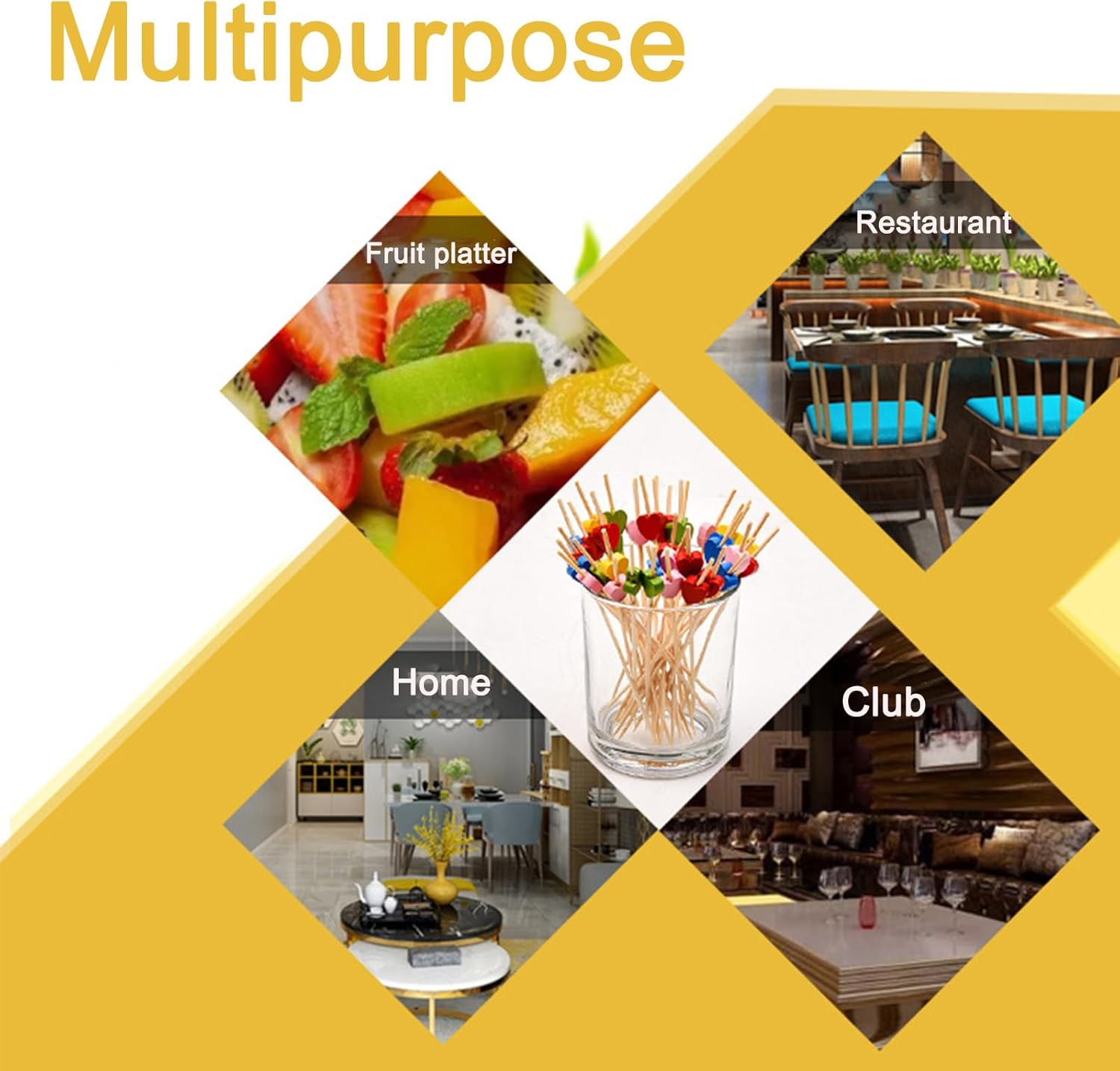 100 Pcs Heart Shaped Cocktail Toothpicks, Fruit Sticks Food Toothpicks Sandwich Appetizer Charcuterie Skewers, Handmade of Bamboo Wood for Birthday, Wedding, Valentines Day Decoration Party Supplies image number 2