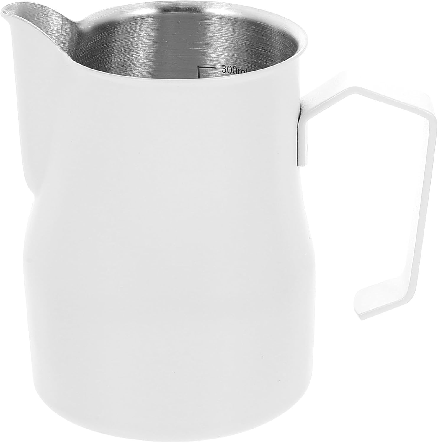 CHICAMPERA Milk Frother Pitcher 350Ml Stainless Steel with Ergonomic Handle Suitable for Home, Coffee Shops and Milk Tea Stores Espresso Steaming Cup image number 5