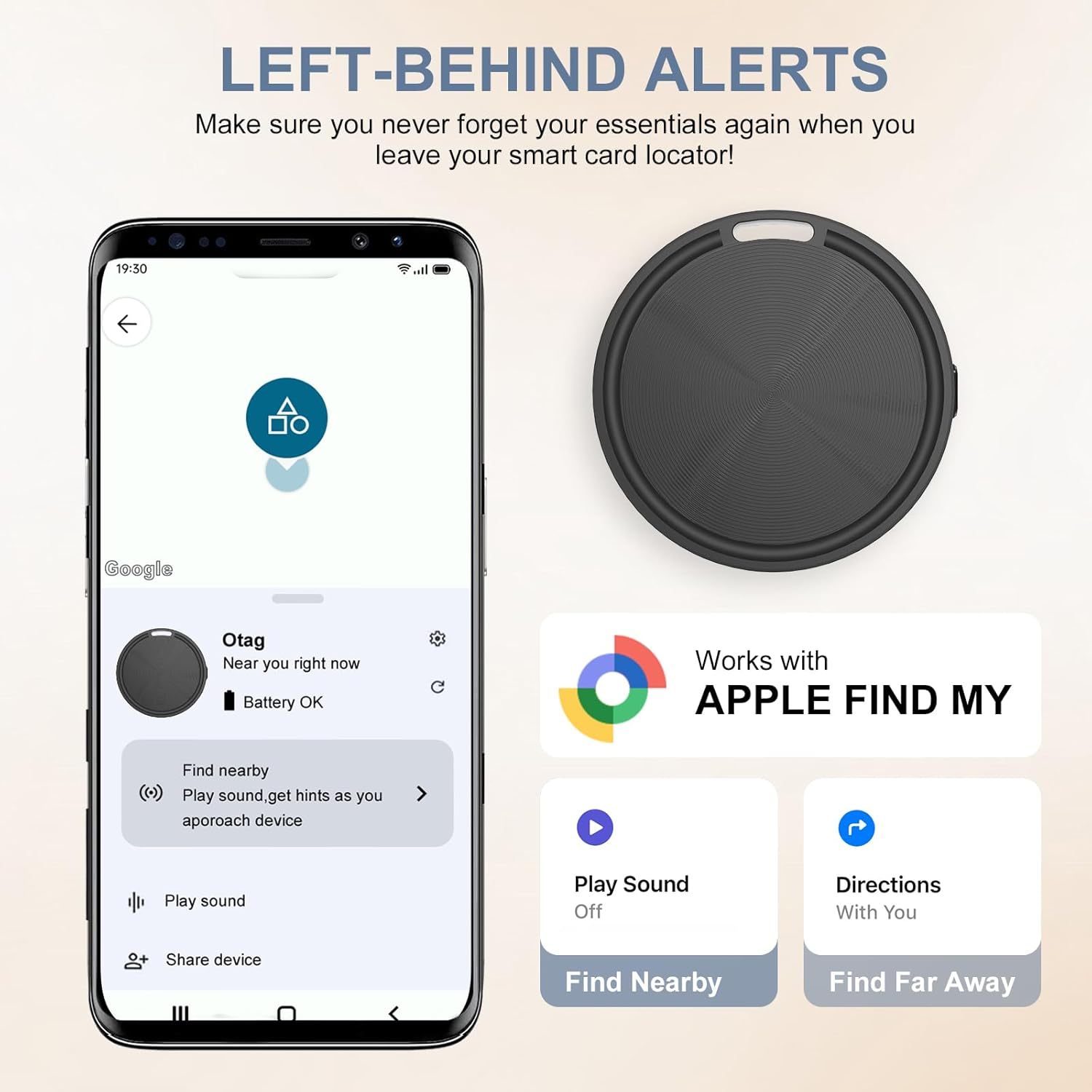 Poat Air Tracker Tag for Android, Smart Tag Luggage Works with Google Find My Device & Find Hub, Bluetooth Item Finder, Replaceable Battery, Waterproof, Item Finder for Keys, Luggage, Wallets & Pets image number 3