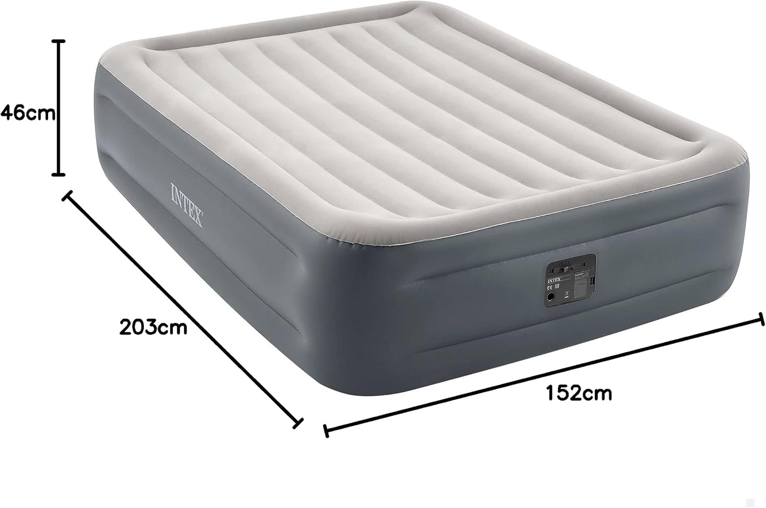 INTEX 64126NZ Dura-Beam plus Essential Rest Air Mattress: Fiber-Tech &ndash; Queen Size &ndash; Built-In Electric Pump &ndash; 18In Bed Height &ndash; 270Kg Weight Capacity image number 3
