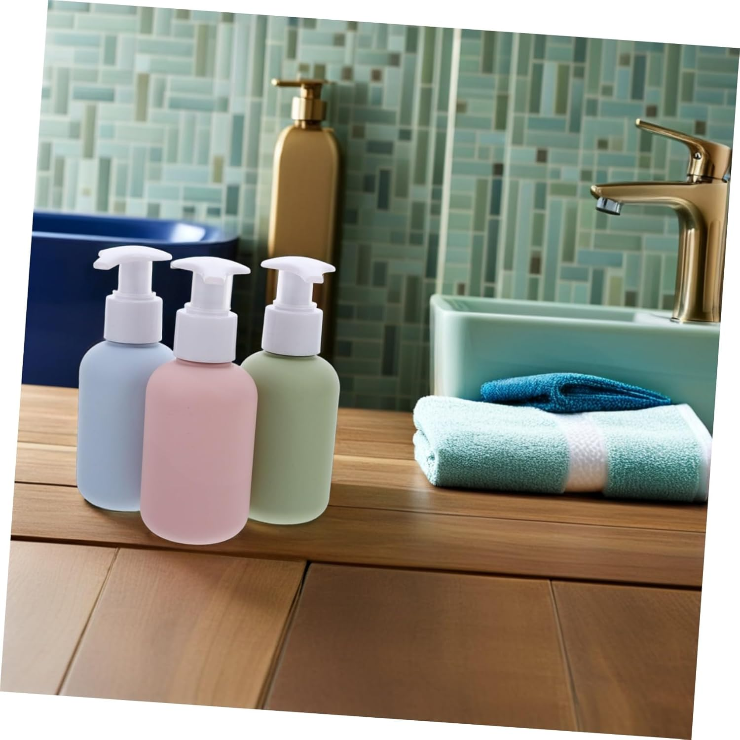 CLISPEED 3Pcs Leakproof Travel Pump Bottles Refillable Lotion Dispenser for Toiletries Cosmetics Shampoo Hand Soap and Skincare Creams Spillproof Widemouth Design for Easy Refills Portable image number 1