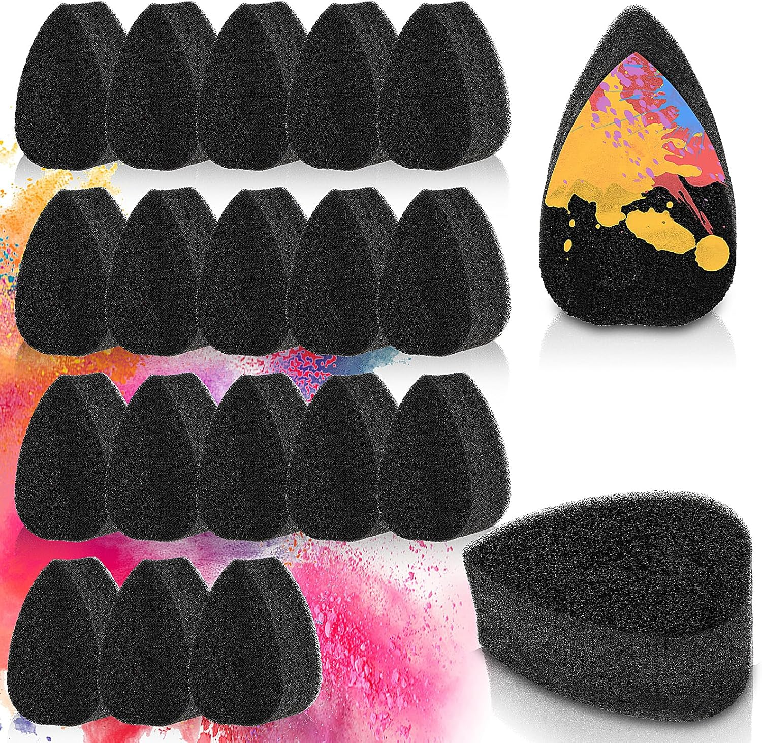 20 Pcs Face Paint Sponge High Density Face Painting Supplies Petal Face Painting Sponge Droplets Makeup Paint Sponge for Adults Art Work and Body Painting Tear Drop Halloween Christmas