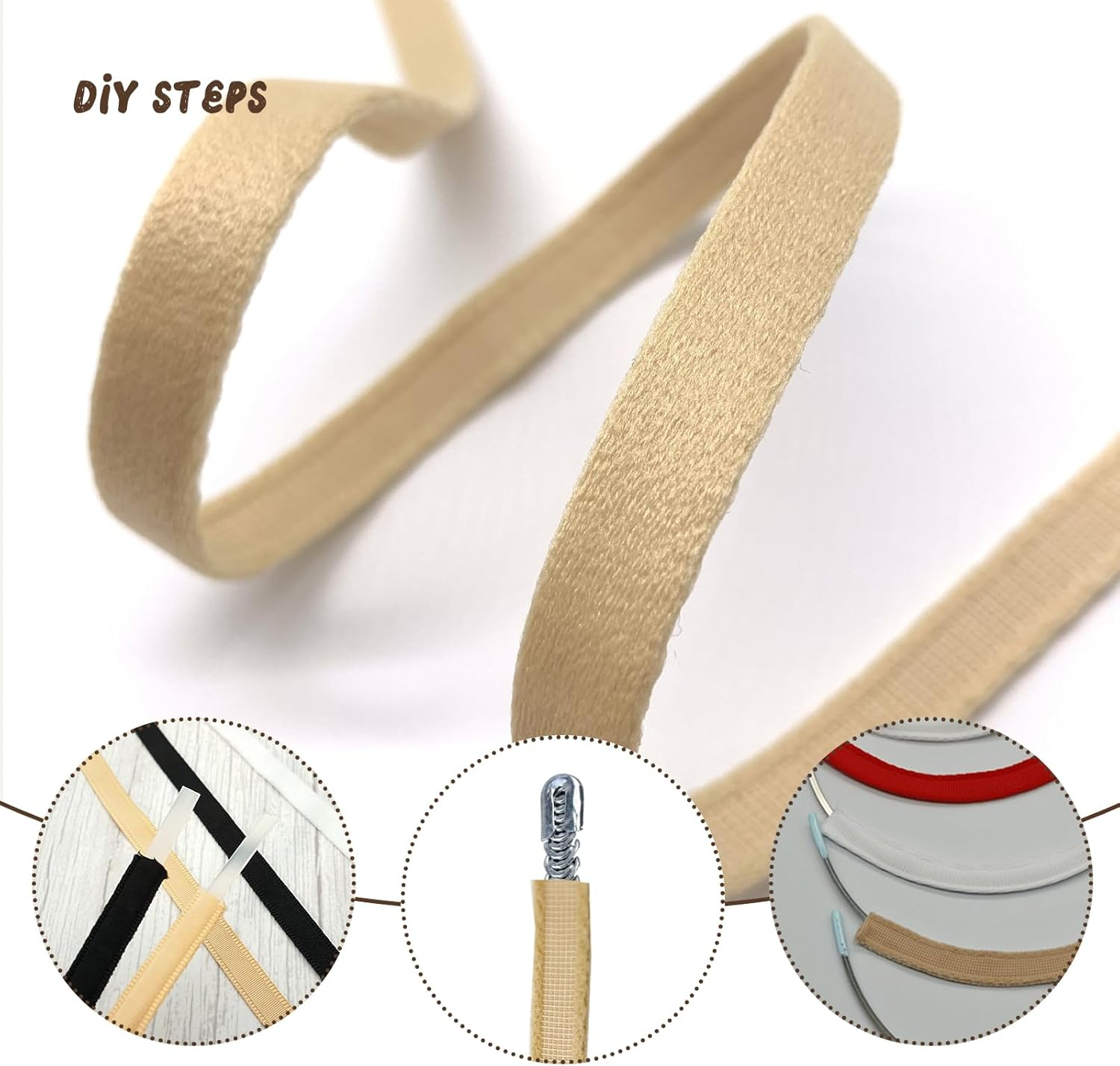 10 Yards Nylon Plush Boning for Sewing, 3/8 Inch Corset Boning Casing, Bra Underwire Casing Elastic Band, Beige Hollow Nylon Ribbon Bone Casing, Underwire Channeling Tape for Lingerie Bridal Gowns image number 2