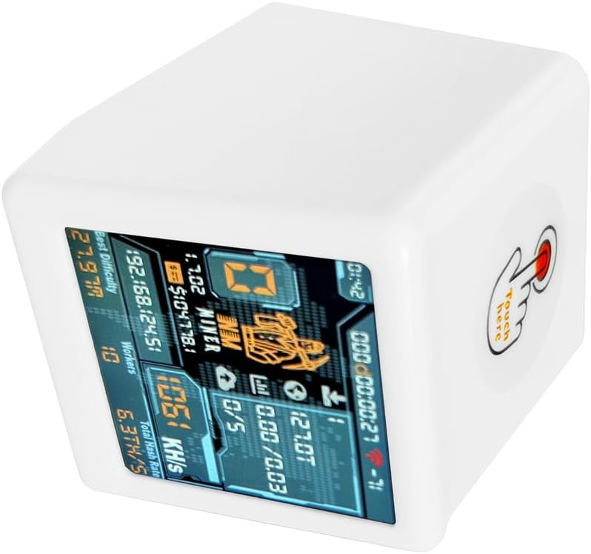 Kaifucy NM TV Nmminer Smart TV 1060KH/S Hashrate V2 ESP32 BTC SOLO Lottery Miner Smart Gift Home Desktop Clock White image number 3