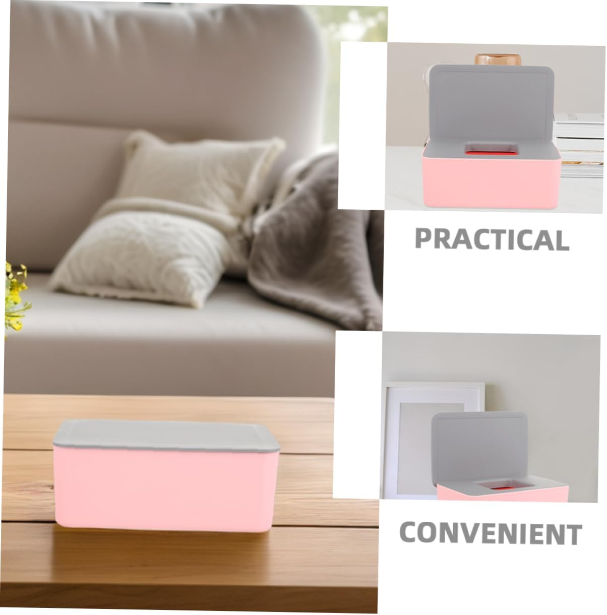 Anneome Wet Tissue Case Portable Wet Wipes Box Sealed Lid Large Capacity Stylish Design image number 2