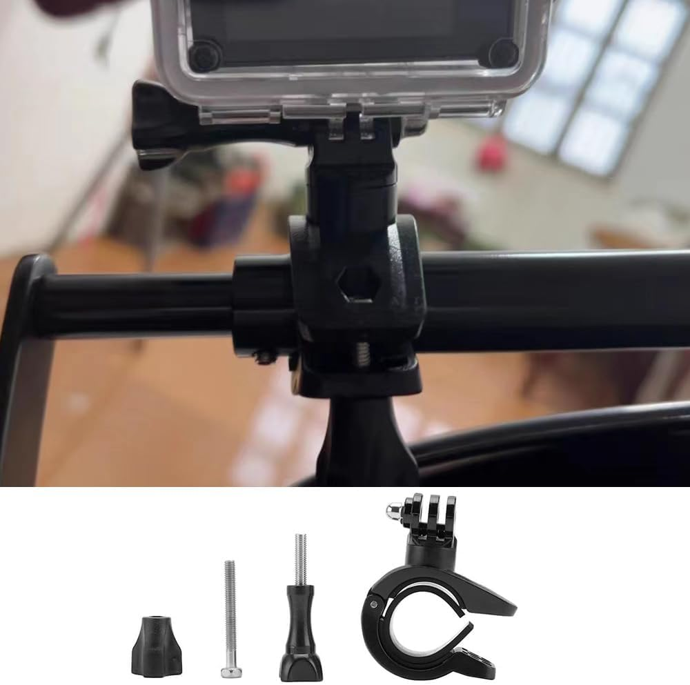 HUATEEN Action Camera Handlebar Mount,Aluminium Alloy 20-36Mm Adjustable Bike/Motorcycle Headset Adapter | Go Pro-Compatible Cycling Stabiliser for Rough Terrain image number 2