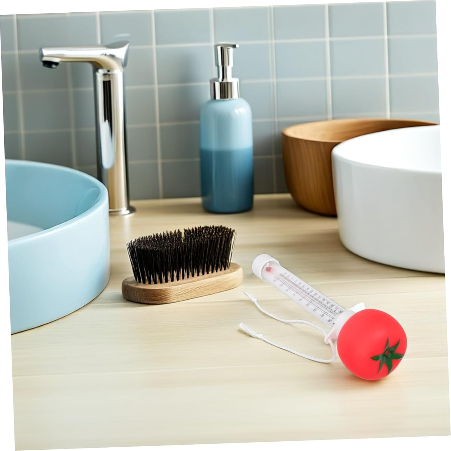 Didiseaon Floating Swimming Pool Thermometer Tomato Design Water Thermometer with Large Easy-Read Display for Pools Spas Hot Tubs and Aquariums image number 4