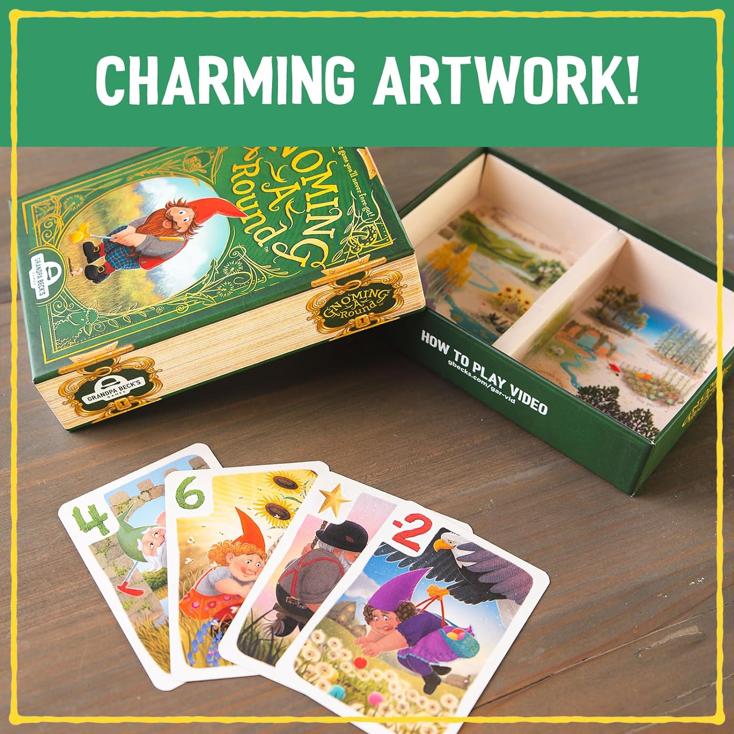 Grandpa Beck'S Games Gnoming a round Card Game a Fun Family Card Game Enjoyed by Kids, Teens, & Adults from the Creators of Cover Your Assets Ideal for 2-7 Players Ages 7+ Multicolor