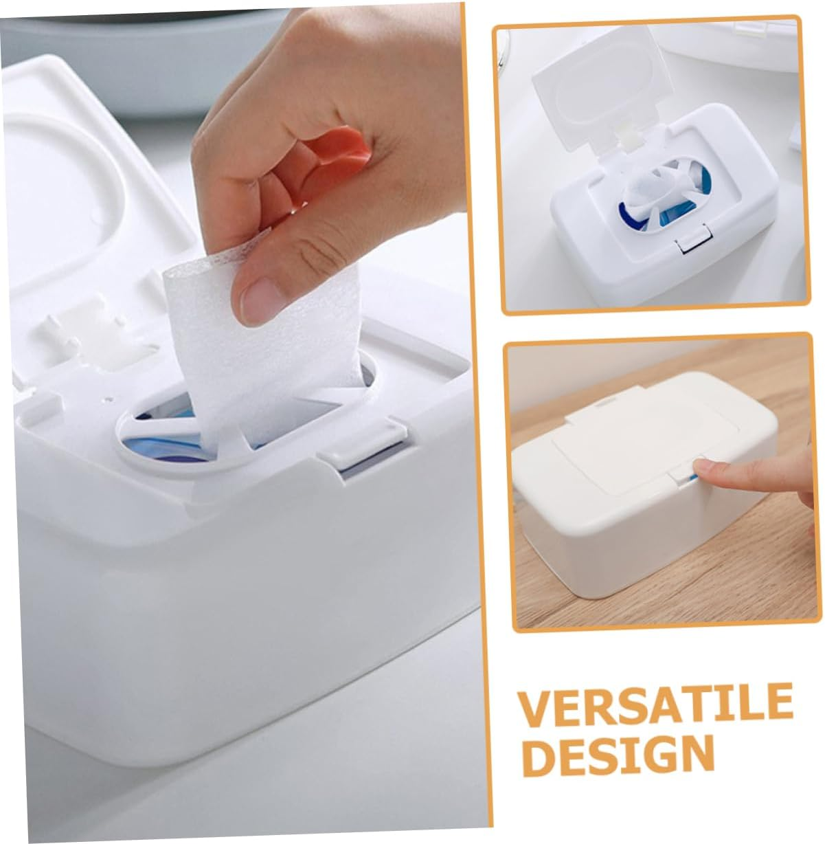 Generic 4Pcs Storage Box Dispenser Washable Car Cleaning Controller Portable Constant USB Heater Wipes Container Refillable Thermostat Reusable Wipes Holder Pp White image number 5