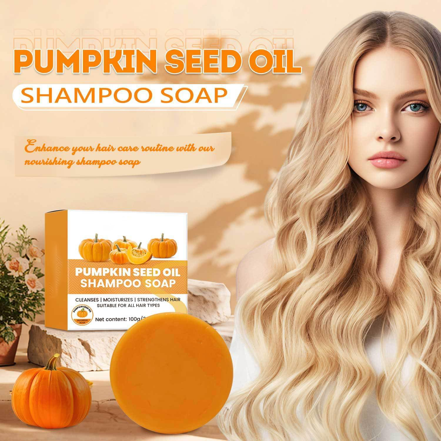 Pumpkin Seed Oil Shampoo Bar, for Hair Growth Repair, Solid Moisturizing Shampoo Soap for Dry, Damaged Hair, Nourishing Vegan Hair Care, Conditioning Bar for Thicker, Healthier Hair (4PCS) - 3Pcs image number 6