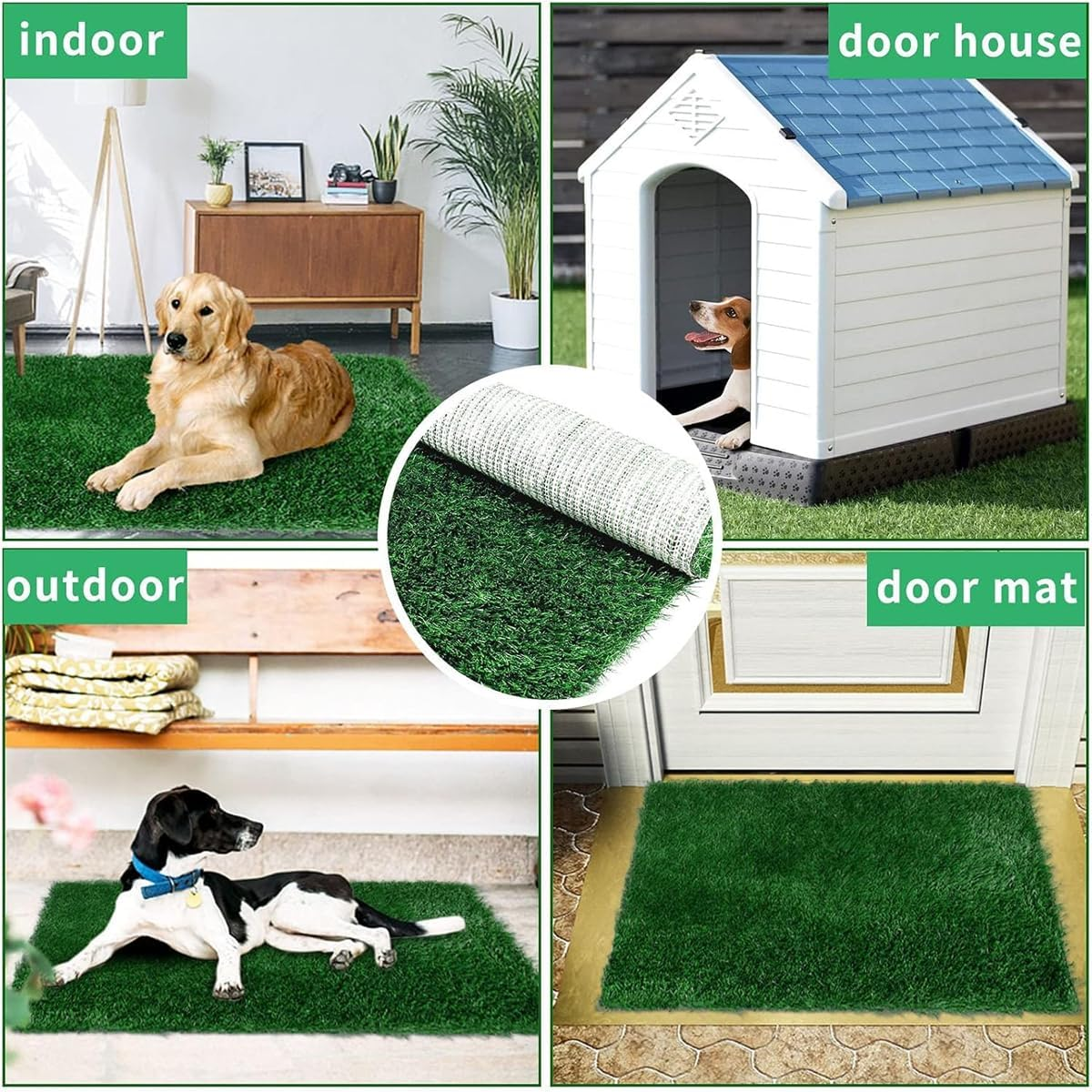 AIMALL 27.95X18.11 Inch Artificial Grass Mat for Pets, Pet-Friendly Training Turf, Indoor/Outdoor Dog Toilet Lawn, Fire Resistant, Easy to Clean image number 4