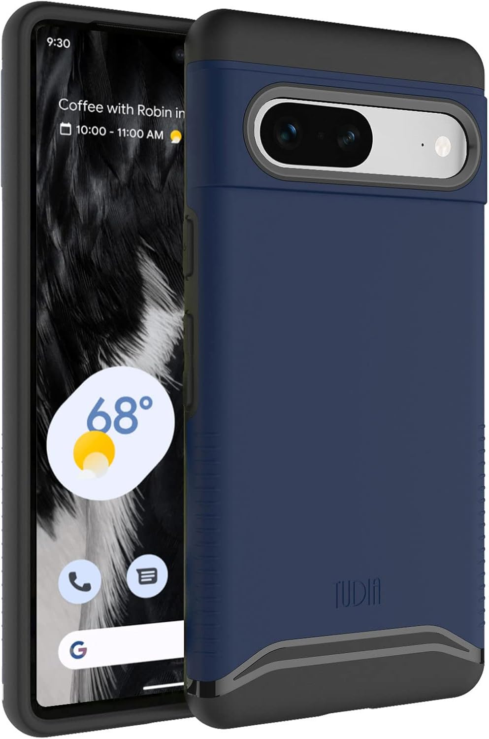 TUDIA Dualshield Designed for Google Pixel 7 Case, [Merge] Shockproof Dual Layer Military Grade Slim Heavy Duty Protection for Pixel 7 Phone Case Cover - Matte Black