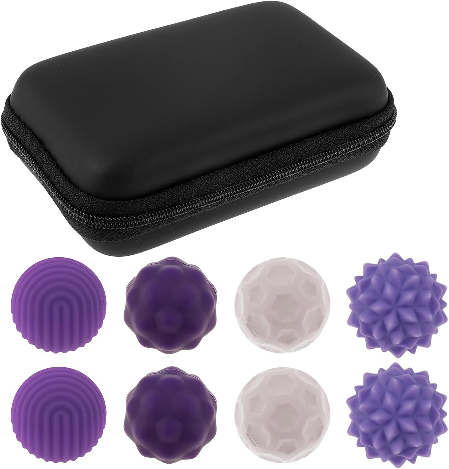 NIPUAEGO 8Pcs Magnetic Fidget Ball Toys, Magnetic Fun Compact Easy Cleaning Sensory Rolling Ball Toy for Home Office Travel (Purple)