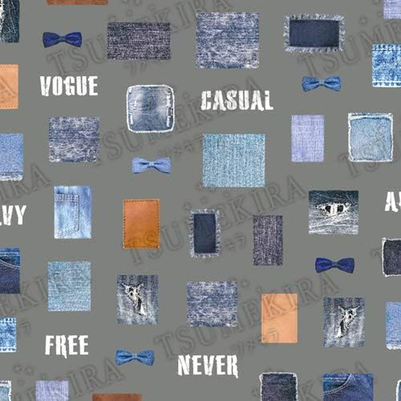 TSUMEKIRA NN-PWD-101 Nail Stickers, Patchwork Denim, Multicolor image number 3