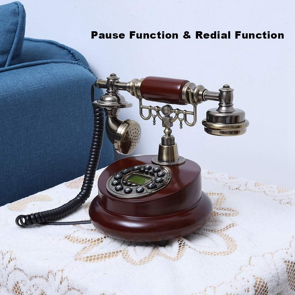 Antique Telephone, Retro Rotary Landline Phone Vintage Rotary Phone Retro Style Telephone Vintage Phone for Home Cafe Library Office Desk Decoration image number 5