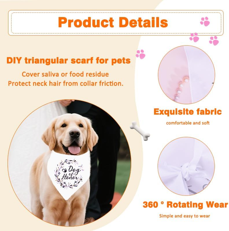 Dogs Bandana Birthday Wedding Outfit Apparel Accessories Bridal Shower Gifts for Dogs Scarf Engagement Clothes Handkerchief image number 3