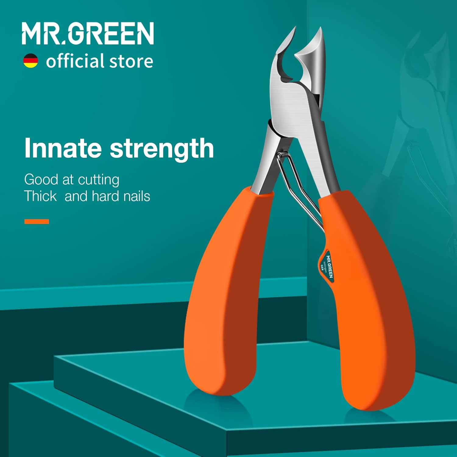 MR.GREEN Toenail Clipper Stainless Steel Ingrown Nail Cutter Good at Cutting Thick and Hard Nails Pedicure Tools (Orange+Nail Remover)