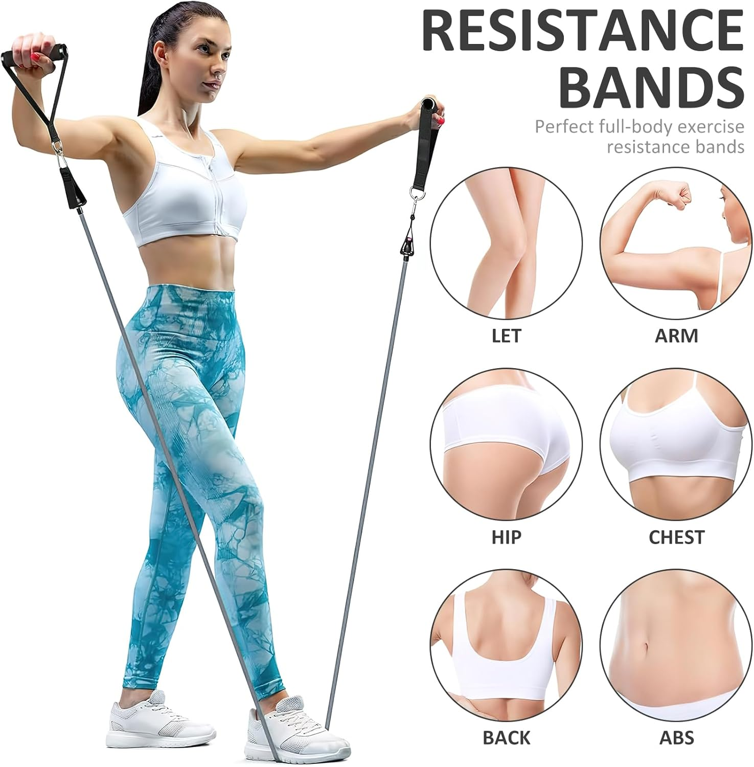 LEFAFA Resistance Bands Set, 150LBS Exercise Bands with Handles for Men and Women, Workout Bands with Door Anchor and Legs Ankle Straps, for Muscle Training, Physical Therapy, Shape Body, Yoga (Black) image number 1