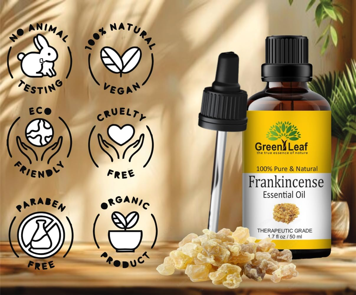 ORGANIC Frankincense Essential Oil 50Ml | USDA Certified | 100% Pure and Natural | Essential Oil for Aromatherapy, Diffuser. Premium Quality. (50 ML, Frankincense) image number 1
