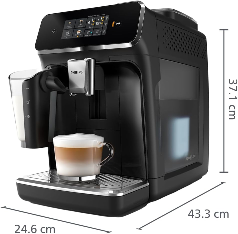 Philips Series 2300 Fully Automatic Espresso Machine - 4 Hot Drinks, Fast Clean, 40% Quieter Silentbrew, Aquaclean Filter, New 2025 Model, Glossy Black (EP2331/30) image number 5