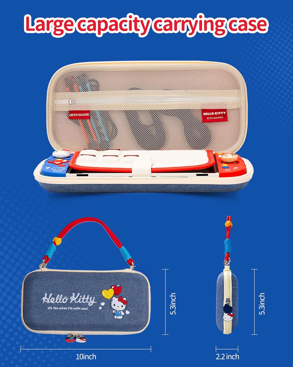 Kuitmor Switch Accessories Bundle for Switch 2 : Carrying Case, Protective Case, Game Card Case, Screen Protector, Playstand, Thumb Grip Caps and More (For Switch 2025) image number 5