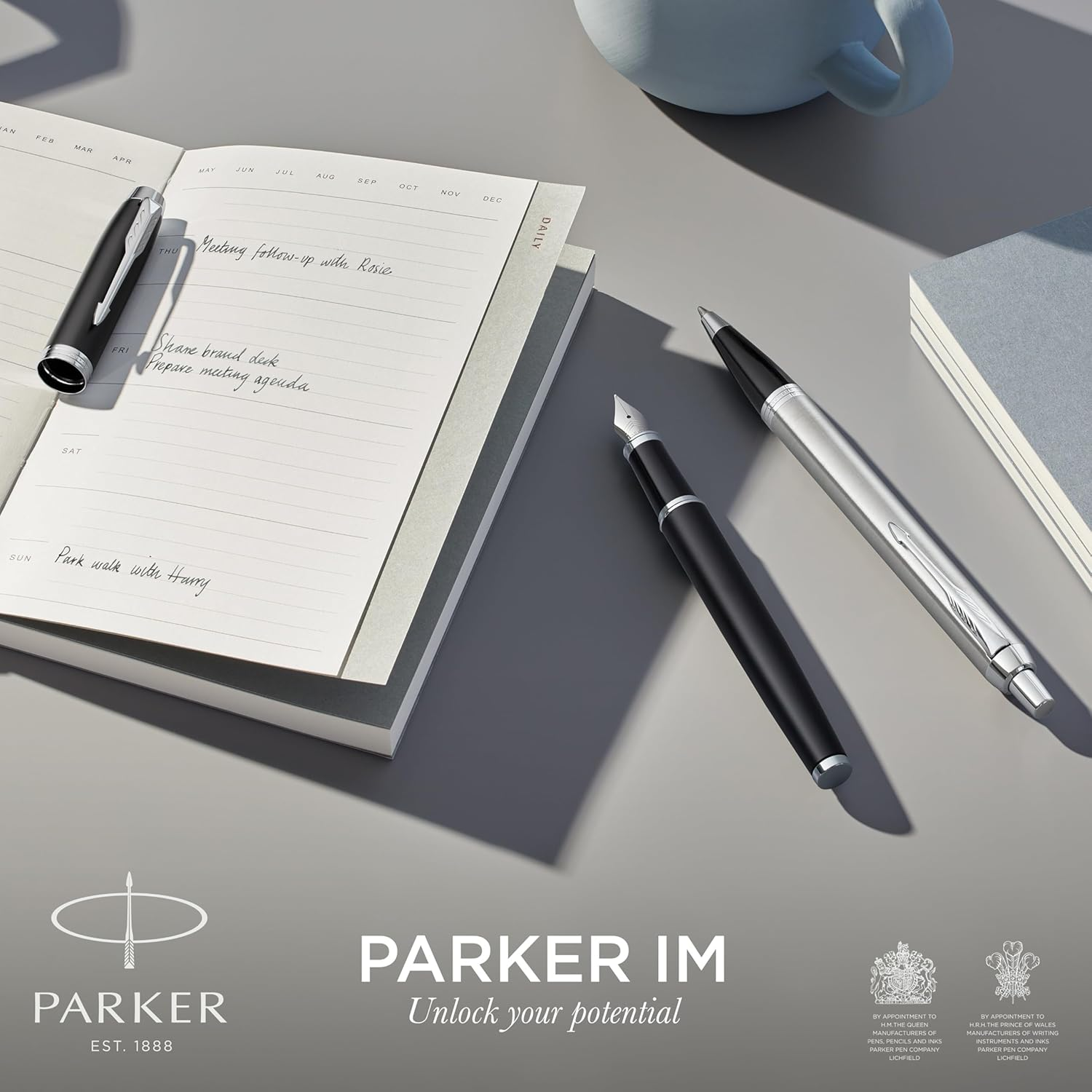 Parker IM Rollerball Pen, Black Lacquer Chrome Trim with Fine Point Black Ink Refill, Gift Box (1931658) image number 5