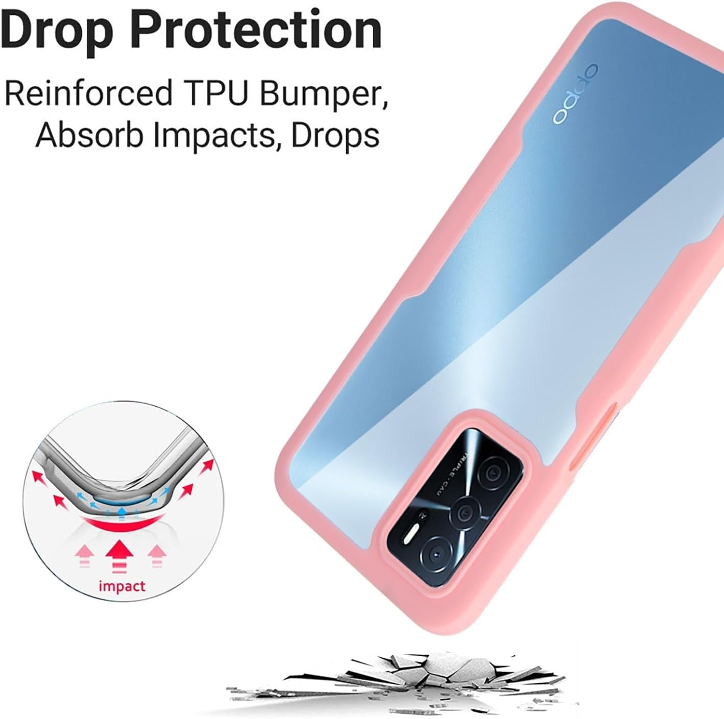 ILING Transparent Case for Oppo Reno 12 5G, 360 Degree Full Body Shockproof Protective Case with Built-In Screen Protector, Ultra Thin Hard PC Silicone TPU Mobile Phone Case (Black)