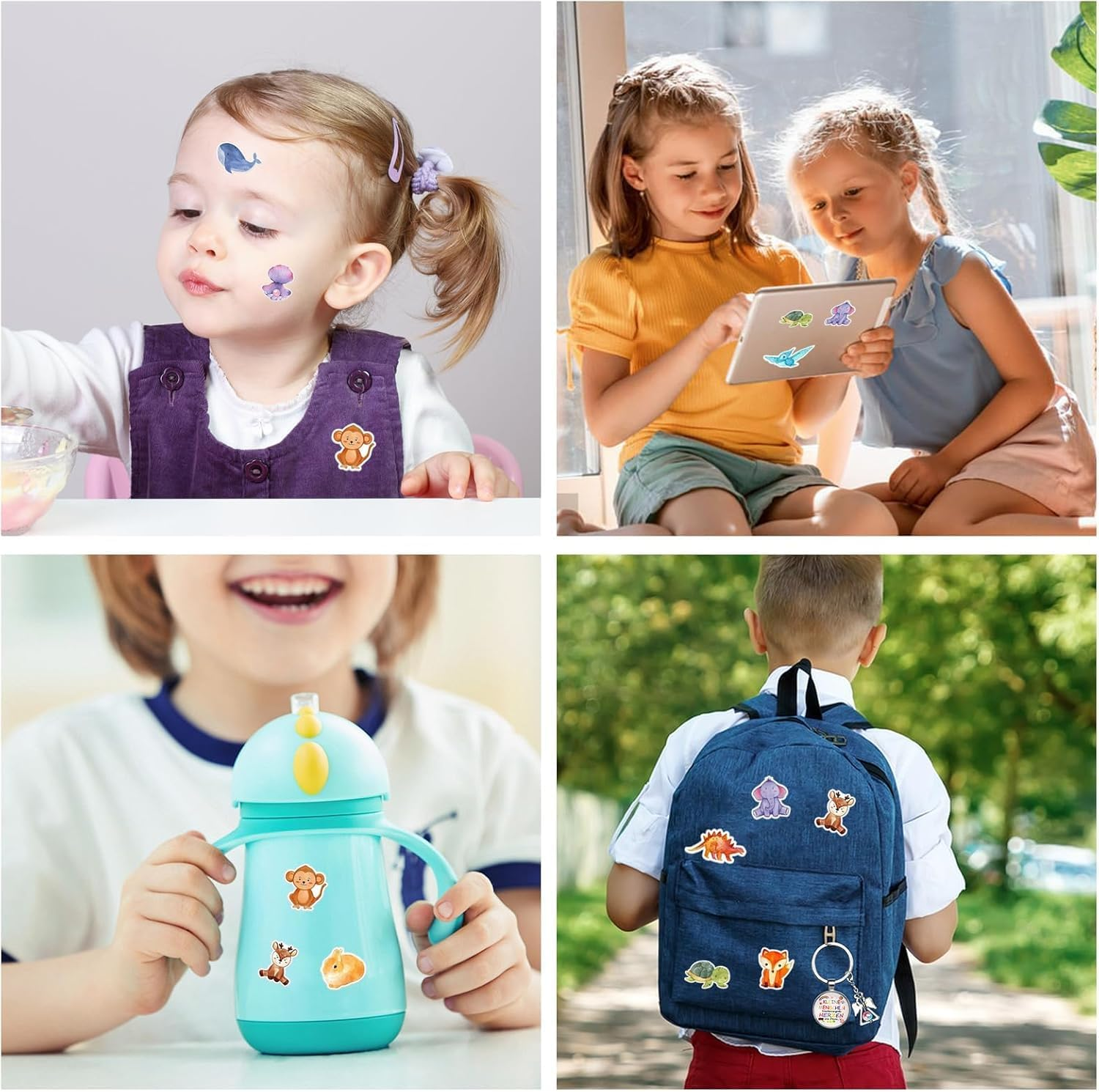 YJSPARKK 2000Pcs Animal Stickers for Kids,4 Rolls 1 Inch round Cartoon Animals Praise Stickers,32 Designs Dinosaur/Ocean/Forest Animal Sticker for Toddlers Kid, Home School Teacher Supplies image number 3