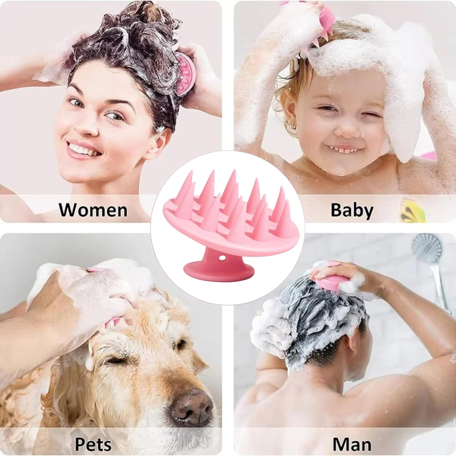 Root Comb Applicator Bottle 6 Oz/180 Ml with Scalp Massager Brush for Hair Dye, Shampoo, Oil Treatment & Scalp Care, Hair Coloring and Liquid Applicator Tool (Pink) image number 5