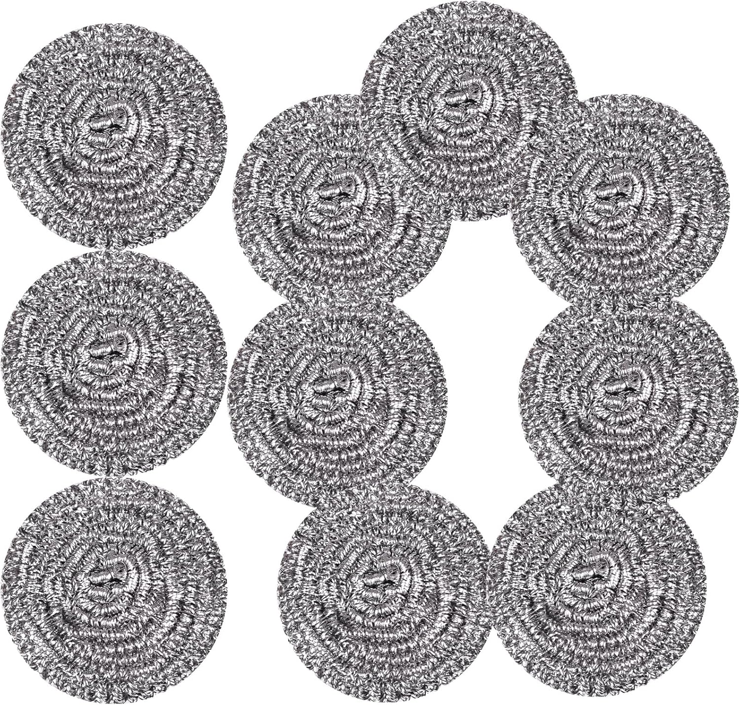 Stainless Steel Scrubber Heavy Duty Scour Pads Household Steel Wool Reusable Scrub Balls for Kitchen Dishes Pot Pan Oven Cleaning (10Pack 40G) image number 5